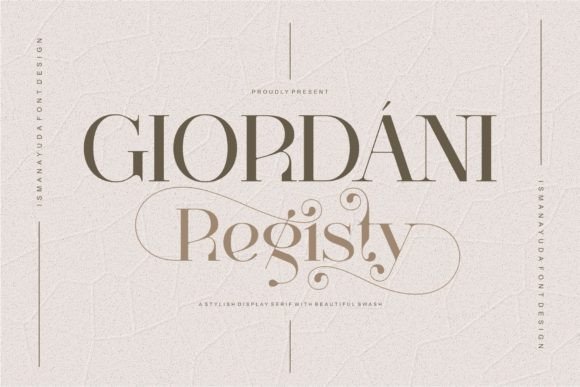 Giordani Registy: Elegant Serif Font for Handmade Brands